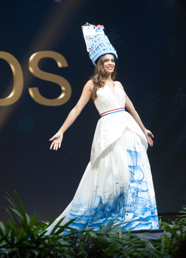 Rahima Dirkse, Miss Netherlands 2018 on stage during the National Costume Show, an international tradition where contestants display an authentic costume of choice that best represents the culture of their home country, on December 10th at Nongnooch Pattaya International Convention Exhibition (NICE). The Miss Universe contestants are touring, filming, rehearsing and preparing to compete for the Miss Universe crown in Bangkok, Thailand. Tune in to the FOX telecast at 7:00 PM ET live/PT tape-delayed on Sunday, December 16, 2018 from the IMPACT Arena in Bangkok, Thailand to see who will become the next Miss Universe. HO/The Miss Universe Organization