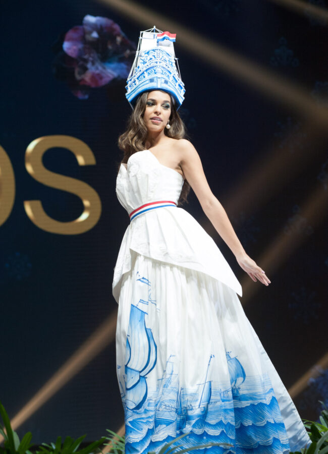 Rahima Dirkse, Miss Netherlands 2018 on stage during the National Costume Show, an international tradition where contestants display an authentic costume of choice that best represents the culture of their home country, on December 10th at Nongnooch Pattaya International Convention Exhibition (NICE). The Miss Universe contestants are touring, filming, rehearsing and preparing to compete for the Miss Universe crown in Bangkok, Thailand. Tune in to the FOX telecast at 7:00 PM ET live/PT tape-delayed on Sunday, December 16, 2018 from the IMPACT Arena in Bangkok, Thailand to see who will become the next Miss Universe. HO/The Miss Universe Organization
