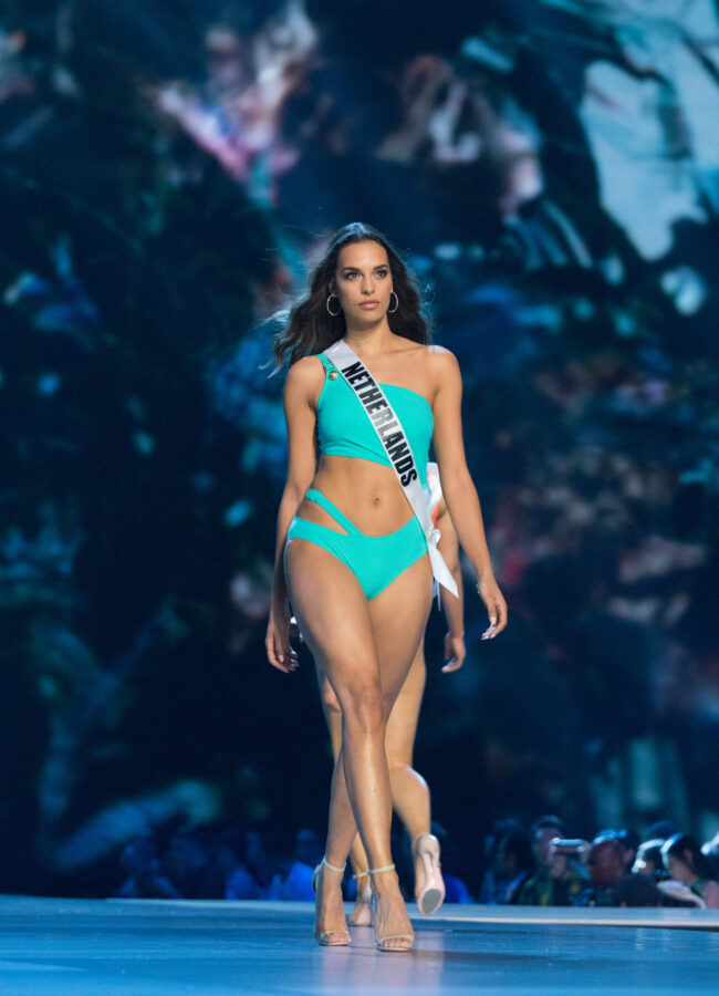 Rahima Dirkse, Miss Netherlands 2018 competes on stage in swimwear by Sirivannavari Bangkok during the MISS UNIVERSE® Preliminary Competition at IMPACT Arena in Bangkok, Thailand on Thursday, December 13th. The Miss Universe contestants have been touring, filming, rehearsing and preparing to compete for the Miss Universe crown in Bangkok, Thailand. Tune in to the FOX telecast at 7:00 PM ET live/PT tape-delayed on Sunday, December 16, 2018 from the IMPACT Arena in Bangkok, Thailand to see who will become the next Miss Universe. HO/The Miss Universe Organization